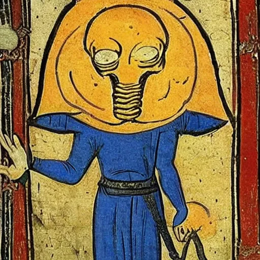 Prompt: medieval art of a mindflayer