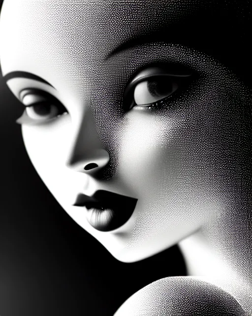 Image similar to black and white dreamy young beautiful female artificial intelligence, metropolis, cinematic, rim light, bokeh, photo - realistic, elegant, high detail, 8 k, masterpiece, photo taken in 1 9 3 0