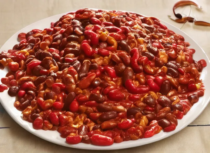 Image similar to qvc tv show product showcase pile of nasty chili spilled everywhere, chunky sloppy fat men no shirts wrestling in chili, wet, studio audience, limited time offer, call now, extremely detailed, horror, 4 k, hd