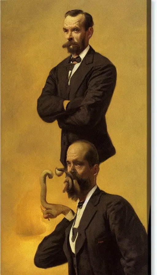 Image similar to painting of a capitalist elephant wearing a suit and tie, by peder krøyer, dramatic lighting, golden hour, adorable, intricate detail, canvas print