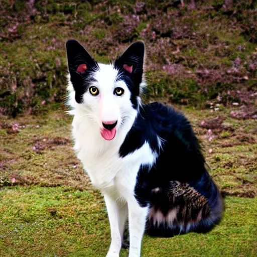 Image similar to a feline border collie - cat - hybrid, animal photography