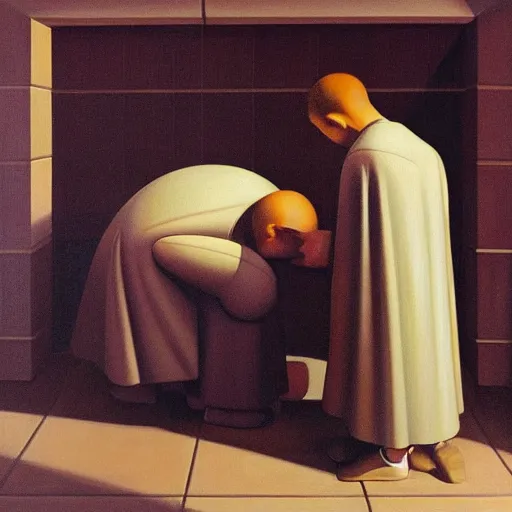 Image similar to oil painting by george tooker