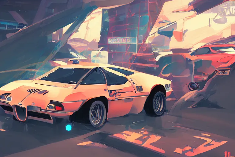 Image similar to digital illustration of bmw m 1 by makoto shinkai, ilya kuvshinov, lois van baarle, rossdraws, basquiat | afrofuturism, in the style of hearthstone