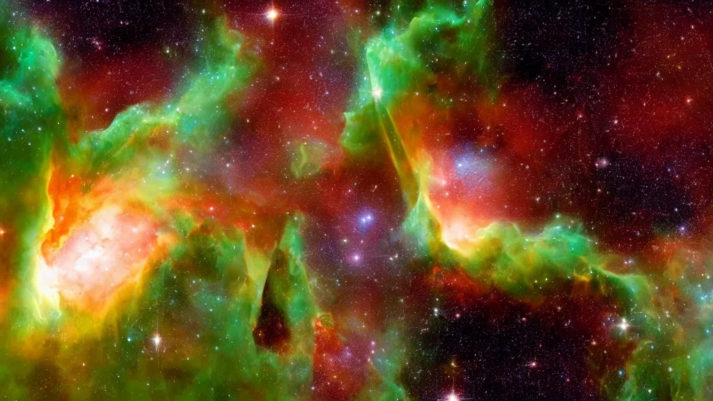 Prompt: ((((Hulk shape)))) made in the form of a (((nasa nebula photo))), James Webb telescope photo, photo