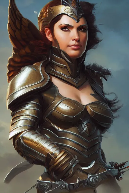 Image similar to amazon valkyrie athena, d & d, fantasy, portrait, highly detailed, headshot, digital painting, trending on artstation, concept art, sharp focus, illustration, art by artgerm and greg rutkowski and magali villeneuve