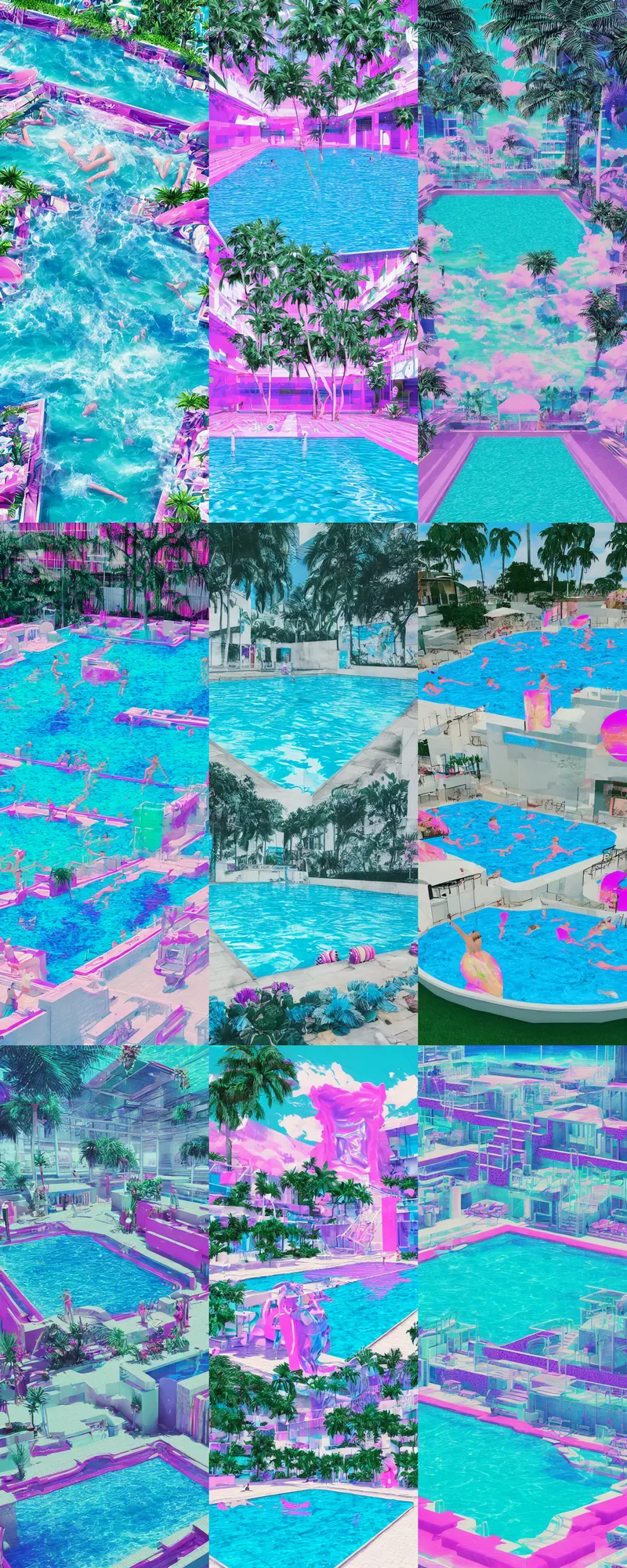 Prompt: vaporwave swimming pool