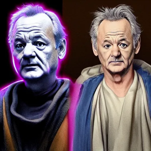 Image similar to bill murray as a jedi master