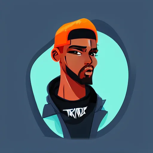 Image similar to 2 d character design, male rapper, vector art, digital art, portrait, 4 k, 8 k, sharp focus, smooth, illustration, concept art, music artist