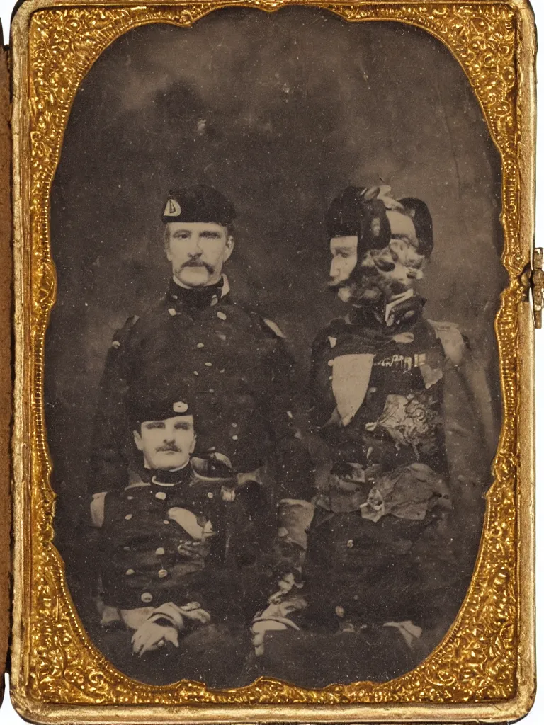 Prompt: Arnold Rimmer, 19th century military uniform, daguerreotype