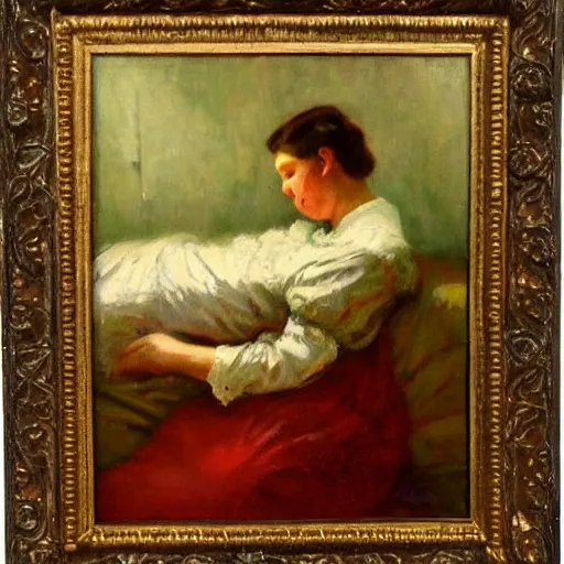 Prompt: to sleep, perchance to dream - - ay, there's the rub :, victorian, oil