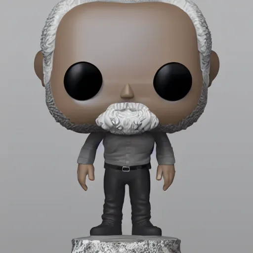 Image similar to bleary eyed werner herzog as a funko pop. 3 d render, 8 k, corona renderer, ray tracing