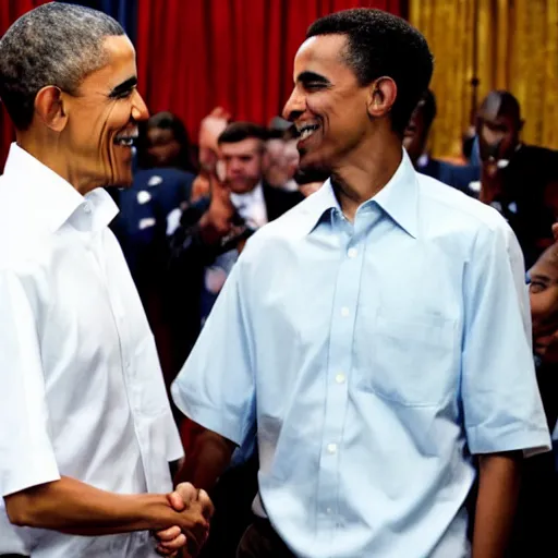 Prompt: Barack Obama shaking hands with Playboi Carti