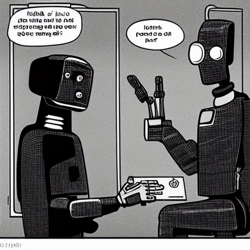 Image similar to robot arguing with a PC