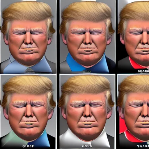 Prompt: seamless donald trump face texture