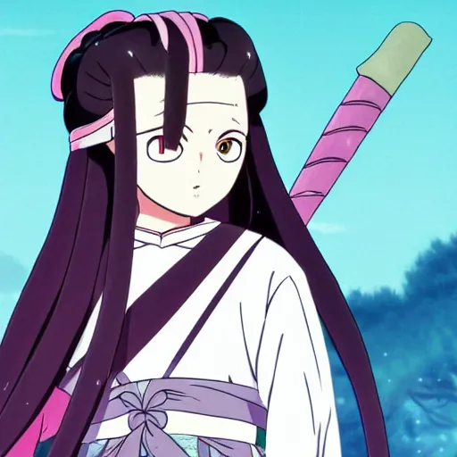 Image similar to portrait of Nezuko from Demon Slayer