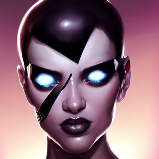 Prompt: Domino X-force, pale purely white skin asymmetrical big black spot over LEFT eye, highly detailed, digital painting, artstation, concept art, smooth, sharp focus, illustration, no spot over right eye