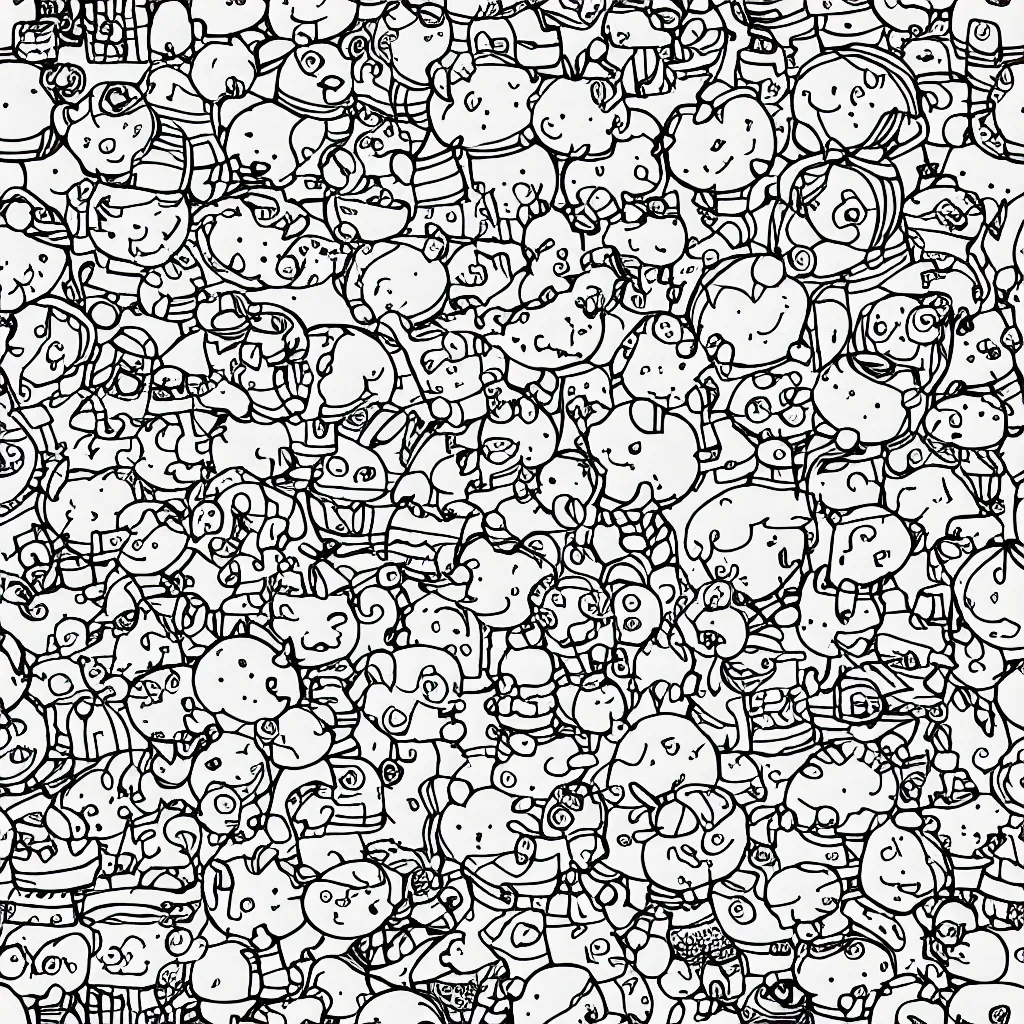 Image similar to seamless cute drawings texture art, 4k