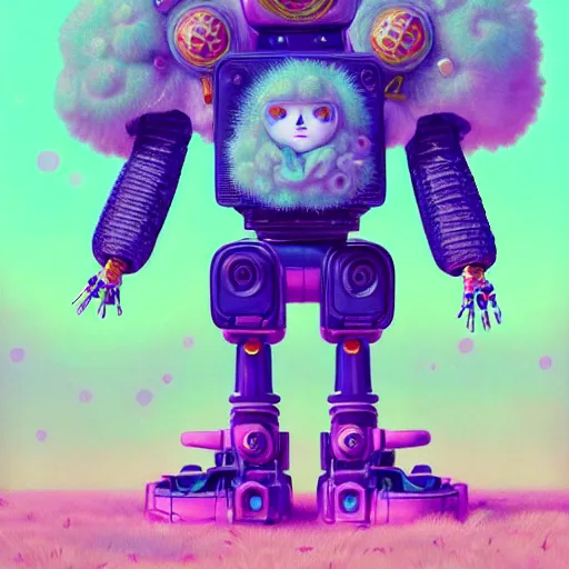 Image similar to a fluffy robot fractal:: by Martine Johanna and Simon Stålenhag and Chie Yoshii and Casey Weldon and Guillermo del toro :: ornate, dynamic, particulate, pastel colors, intricate, elegant, highly detailed, centered, artstation, smooth, sharp focus, octane render, 3d