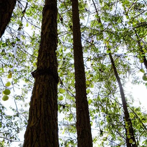 Prompt: cheese in trees, forest