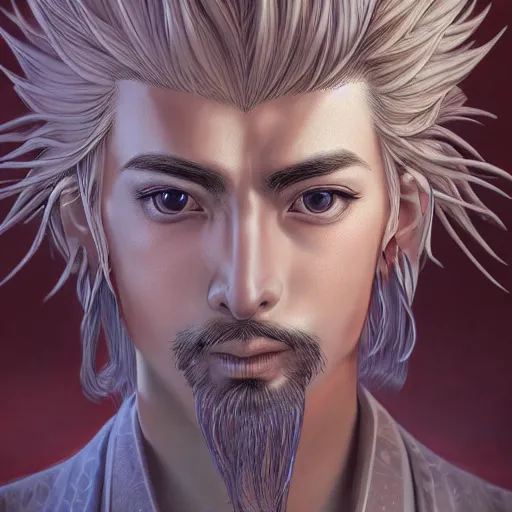 Image similar to an immortal xianxia cultivator as an absurdly handsome, elegant, young anime man, ultrafine hyperrealistic detailed face illustration by kim jung gi, irakli nadar, intricate linework, sharp focus, bright colors, matte, final fantasy, unreal engine highly rendered, global illumination, radiant light, intricate environment