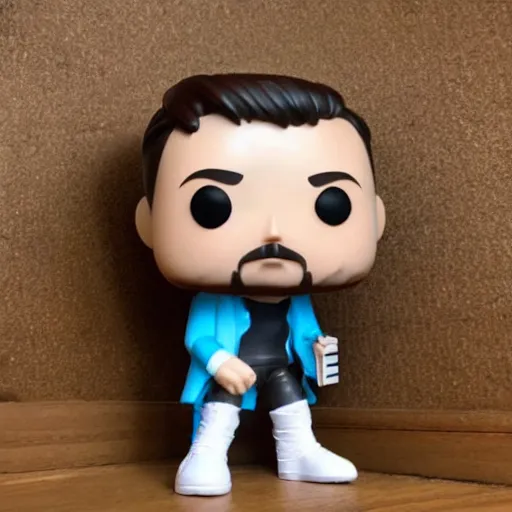 Image similar to elon music as a funko pop toy sitting on the toilet scrolling on his iphone