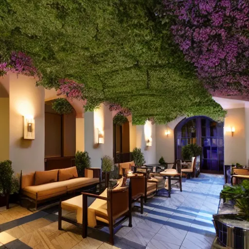 Image similar to hotel courtyard but it has a ceiling