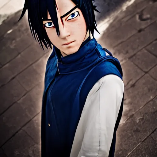 Prompt: photo of sasuke uchiha, iq 4, 1 5 0 mp, 5 0 mm, f 1. 4, iso 2 0 0, 1 / 1 6 0 s, natural light, adobe photoshop, adobe lightroom, photolab, affinity photo, photodirector 3 6 5