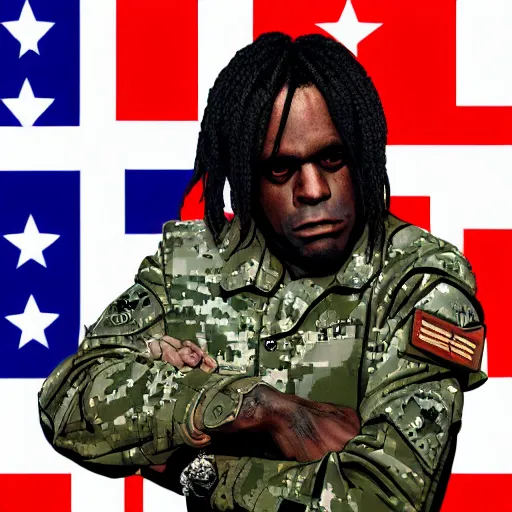Prompt: chief keef in the military digital art very detailed 4 k detailed super realistic