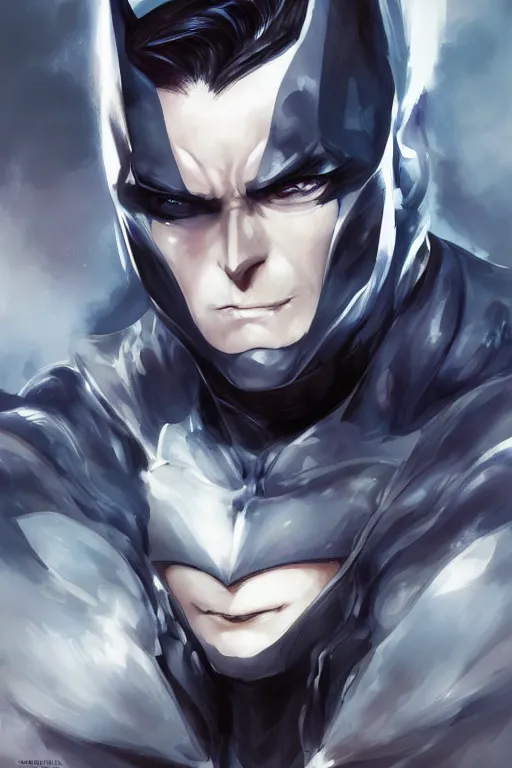 Image similar to A beautiful anime portrait of Batman , by Stanley Artgerm Lau, WLOP, Rossdraws, James Jean, Andrei Riabovitchev, Marc Simonetti, and Sakimichan, tranding on artstation