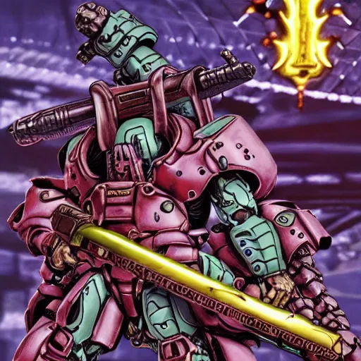 Prompt: doomslayer, by Hirohiko Araki