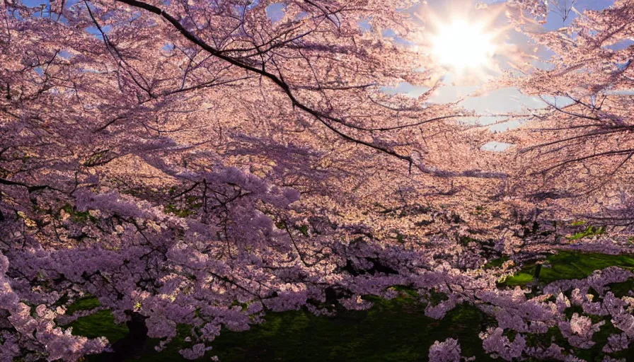 Image similar to cherry blossoms catching the sun