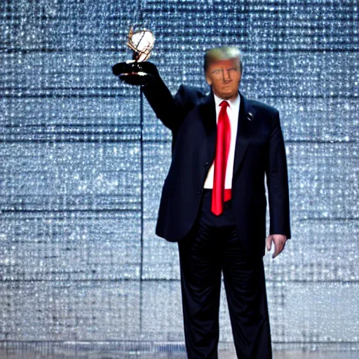 Image similar to Photo of Donald Trump winning an Emmy