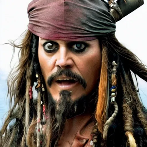 Image similar to Jim Carrey as Jack Sparrow,