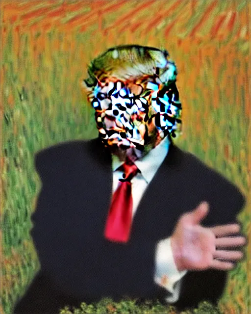 Prompt: donald trump, by monet, ultra detailed