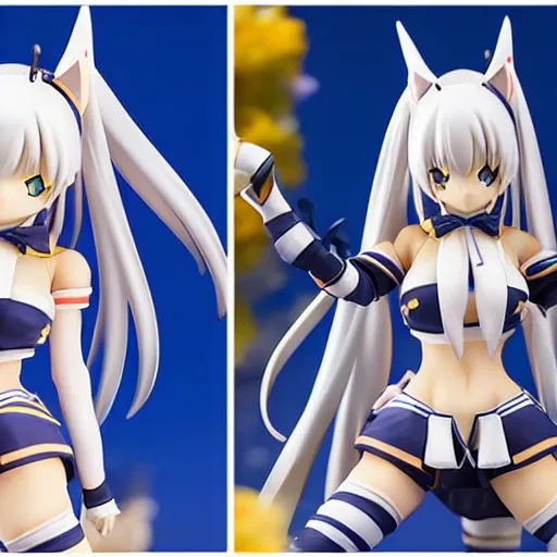 Prompt: close photo of the anime figure of shimakaze from azur lane, realistic photo, collection product