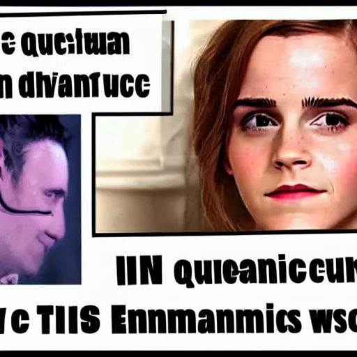 Image similar to emma watson quantum mechanics edition