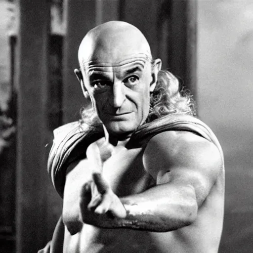 Prompt: Louis de Funès as Thor