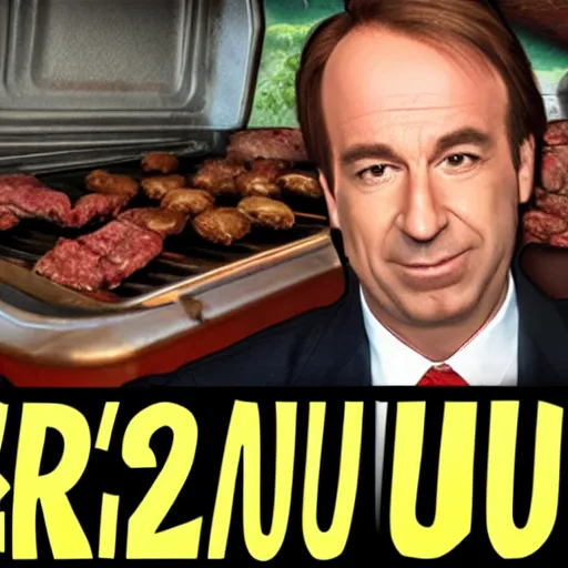 Image similar to saul goodman but it's grilled meat