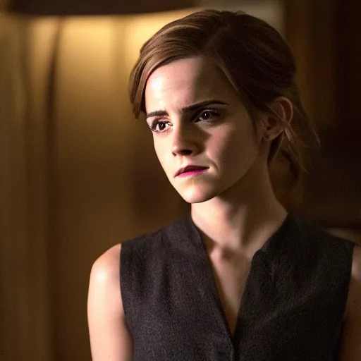 Image similar to Still of Emma Watson on Law & Order: SVU, dramatic, cinematic lighting