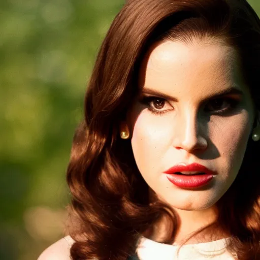 Image similar to lana del rey cosplaying as lana del rey, full body, highly detailed, film still, 8 k