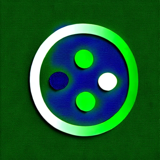 Image similar to Text Yin-Yang written around a green and blue yin-yang logo