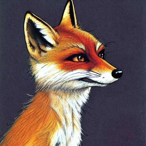 Image similar to upper body portrait of fox mccloud by norman rockwell, furry, anthropomorphic, fox mccloud star fox, norman rockwell