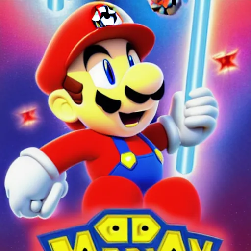 Image similar to super mario, kirby, sonic the hedgehog, super smash bros, star wars themed movie poster high detail accurate eyes and good gesture poses, pokemon anime cartoon style