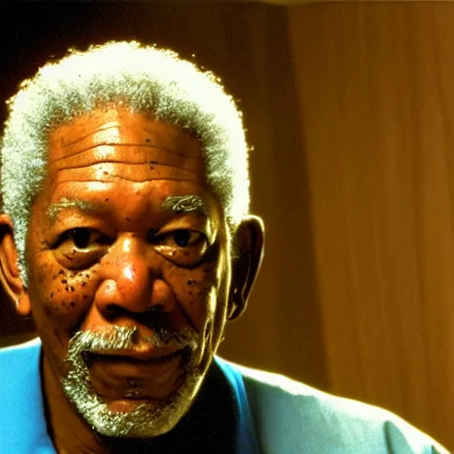 Image similar to a still of Morgan Freeman as the Dude in the bowling alley in The Big Lebowski (1998)