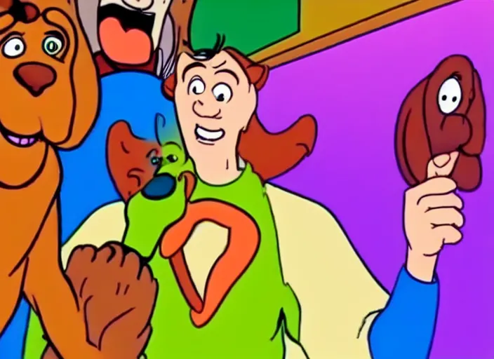 Image similar to scooby doo performing an asmr mouth sounds YouTube video