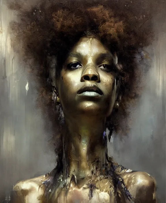 Image similar to afro medusa by jeremy mann