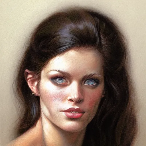 Prompt: Female Portrait, by Alex Horley.