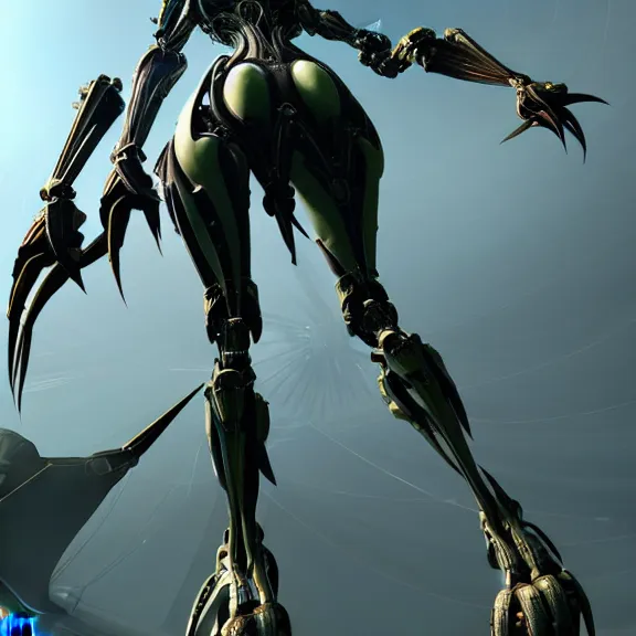 Image similar to highly detailed giantess shot, worms eye view, looking up at a giant 500 foot tall beautiful stunning saryn prime female warframe, as a stunning anthropomorphic robot female dragon, looming over you, walking toward you, detailed warframe legs towering over you, camera looking up, posing elegantly over you, sleek sharp claws, detailed robot dragon feet about to step on you, intimidating, proportionally accurate, two arms, two legs, camera close to the legs and feet, giantess shot, warframe fanart, ground view shot, cinematic low shot, high quality, captura, realistic, professional digital art, high end digital art, furry art, macro art, giantess art, anthro art, DeviantArt, artstation, Furaffinity, 3D realism, 8k HD octane render, epic lighting, depth of field