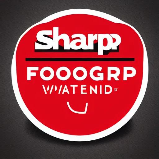 Prompt: award winning logo for a food company, sharp, white background, a burger, fork, name