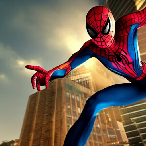 Image similar to photo of Zendeya playing Spiderman without the mask